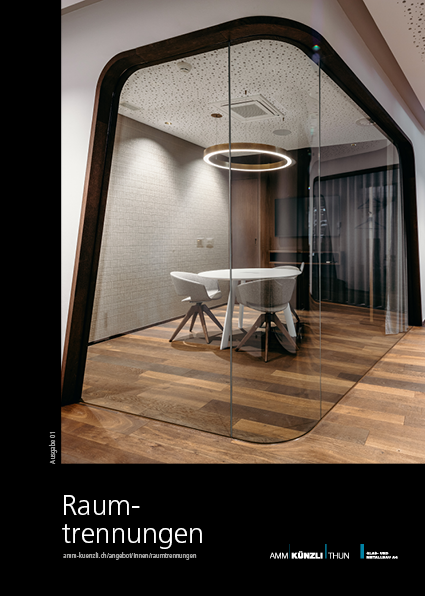 Raum­trennungen-Broschüre AMM Künzli Thun, Design by André Lergier | lergier.ch